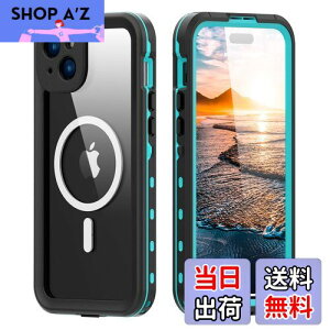 【送料無料】iPhone 15 Plus ケース 完全防水 ストラップ付き 防水ケース カバー クリア 透明 アイフォン15プラス 全面カバー 頑丈 耐衝撃 フェイスID認証 Qi充電対応 液晶画面保護フィルム アウ