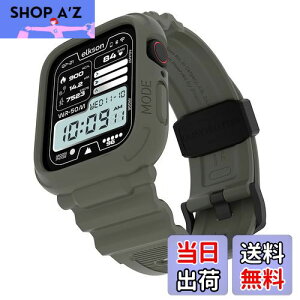 �y���������z[elkson] �A�b�v���E�H�b�` �o���h 45mm 44mm �o���p�[�P�[�X�t�� ���ȃ����Y�o���h Apple Watch SE2 iWatch Series 9 8 7 6 5 4�p, Quattro Pro Series �X�|�[�c�~���^���[�ی�P�[�X �v���e�N�^�[ 