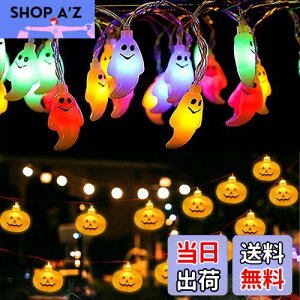 【送料無料】SVNVIOZ ハロウィン 飾り LED ライト 2点セット 40球 カボチャ 点灯パターン8種類 全長3m Halloween装飾 かぼちゃ お化けリセット イルミネーション パンプキン 電池式 モコン付属 (カボ