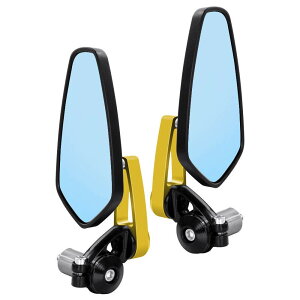 【送料無料】Karun バイクミラー オートバイ用 バーエンドミラー バーエンド バイク ミラー 左右2本セット 汎用 バイク用 取り付け簡単 360°調整可能 角度調整 広い視野 (#1 ゴールド)