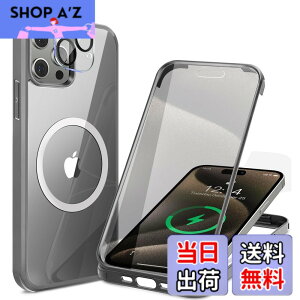 �y���������z�y���ʋ����K���X�E���ٓI�ȑϏՌ����zHAUTRKBG iPhone 15 Pro Max �p �P�[�X �N���A �S�ʕی� [MagSafe�Ή�] [�J�����t�C������]�M�����Ȃ� �\�t�gTPU�o���p�[ �}�O�Z�[�t ���C�����X