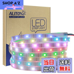 �y���������zALITOVE LED�e�[�v���C�g �C���~�l�[�V���� LED���C�g WS2812B �A�h���X�\ 5050 RGB SMD 5 m 150�s�N�Z�����F �h��IP67�z���C�gPCB DC5V