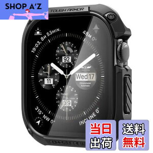 yzSpigen Apple Watch 11 Apple Watch 10 P[X 46mm KX ̌^ ČRMILKi擾 ʕی ϏՌ  Ռz 菝 h~ یJo[ ^tEA[}[ ACS08603 (ubN)