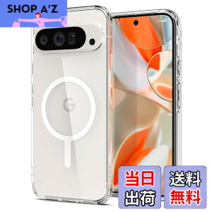�y���������zSpigen Pixel 9 / 9 Pro �P�[�X �N���A ���ςȂ� ���C�����X�[�d�Ή� 2�d�\�� �ČRMIL�K�i�擾 �ϏՌ� ���菝�h�~ �E���g���E�n�C�u���b�h���^�������O�}�O�t�B�b�g ACS09025 (�z���C�g)