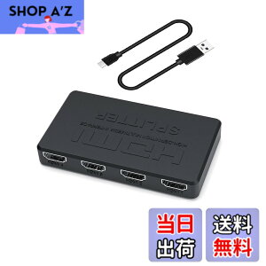 �y���������zHDMI���z�� 1����4�o�� �����o�� HDMI �X�v���b�^�[ �n�u 4��� ���� �I�[�f�B�I���� �����ؑ� 4K 3D 1080p �����o�� �~���[���[�h �ڑ��ȒP PS5|Xbox|fire tv stick|HDTV|DVD|PC�ȂǕ��L���Ή� US