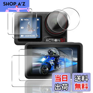�y���������z�Ή� DJI Osmo Action 5 Pro �K���X�t�B���� �J���� �ی�t�B���� (4��) + �����Y�ی�t�B���� (2��) ���{���f�ވ��Ɏq��