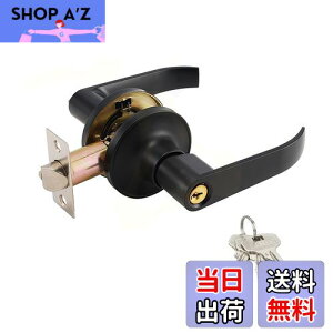 【送料無料】happykau ドアノブ 鍵付き レバーハンドル ドアレバー 浴室ドアノブ トイレ用 玄関ドアノブ 住宅室内用レバーハンドル 室内 ドアノブ交換 鍵付き ドアレバー (ブラック)