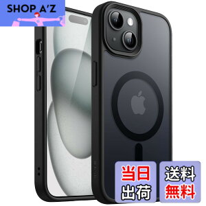 �y���������zJETech iPhone 15 Plus 6.7�C���`�p �}�O�l�b�g �P�[�X MagSafe�ɑΉ� �������̃}�b�g�w�� ���^ �ϏՌ� �J�o�[ (�u���b�N)