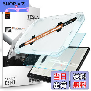 �y���������zSpigen Tesla Model 3 / Model Y �K���X�t�B���� �\��t���L�b�g�t�� �A���`�O���A���H �e�X�� ���f��3/���f��Y �Ή� AG�ی�t�B���� 1���� EZ Fit