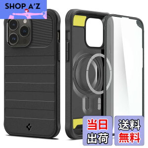 �y���������zSpigen iPhone 14 Pro �P�[�X MagSafe �Ή� 360°�S�ʕی� [�P�[�X+�K���X�t�B����] �}�O�l�b�g���� �ČRMIL�K�i�擾 �ϏՌ� �O�w�\�� �J�����ی� ���h�~ �Ռ��z�� ACS04997 (�u���b�N)