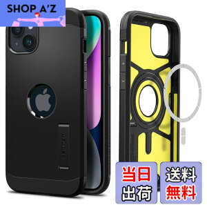 �y���������zSpigen iPhone14 �P�[�X MagSafe �ϏՌ� �ČRMIL�K�i�擾 3�w�\�� �X�^���h�t�� �}�O�l�b�g���� �J�����ی� ���h�~ �Ռ��z�� ���C�����X�[�d�Ή� �^�t�E�A�[�}�[�E�}�O�t�B�b�g ACS05062 (