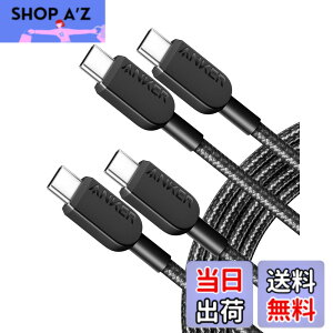�y���������z�y2�{�Z�b�g�zAnker 310 ���ϋv�i�C���� USB-C & USB-C�P�[�u�� 60W USB PD�Ή� iPhone 16 / 15 / MacBook Pro iPad Pro iPad Air 5 Galaxy S25 Pixel LG ���Ή� (1.8m �u���b�N)