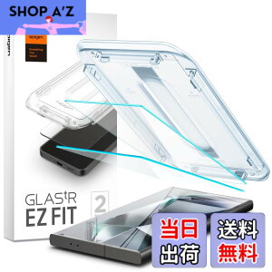 �y���������zSpigen Galaxy S24 Ultra �����K���X�t�B���� 2���� �w��F�ؑΉ� 9H �d�x �\��t���L�b�g�t�� �w��h�~ �i�m�R�[�e�B���O ��U�h�~ �ی�t�B���� EZ Fit AGL07493 (�N���X�^���E�N���A)
