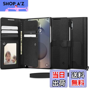 �y���������zSpigen Galaxy S25 Ultra �P�[�X �蒠�^ �ϏՌ� �ČRMIL�K�i�擾 ���X�g���b�v�t�� �J�[�h���[ �σL�Y �����v �Ռ��z�� �E�H���b�gS ACS09124 (�u���b�N)