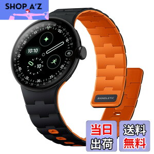 �y���������z[Bandletic] 2026 �V�^ Google Pixel Watch �o���h - Pixel Watch 1�E2�E3�E4 (41mm�E45mm) �Ή� N54���΃o���h �}�O�l�b�g���V���R�� �j�����p �X�|�[�c�p �y�� �F�F�u���b�N/�I�����W�A�T�C�Y�Fpixe