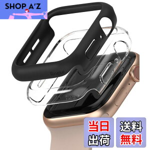 �y���������zJP - Ringke Apple Watch Series 6 / 5 / 4 / SE 40, 44mm Slim �F�FClear & Matte Black (2P)�A�T�C�Y�F[6 / 5 / 4 / SE 44mm]