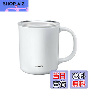 �y���������zHARIO(�n���I) �Z���~�b�N�R�[�e�B���O �^���d�ۉ��}�O �z���C�g 350ml �t�^�t�� CMG-350-W �F�F�z���C�g�A�T�C�Y�F350mL