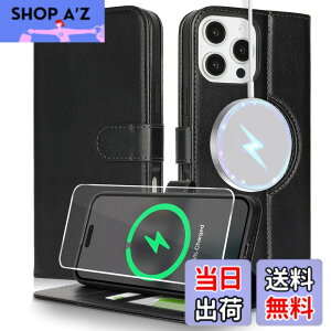 �y���������zSZBQBmagsafePW for iPhone16 leather case �F�F�u���b�N�A�T�C�Y�FiPhone 16 Pro