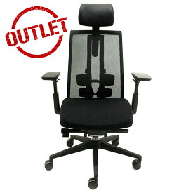 【アウトレット】 デスクチェア 疲れにくい オフィスチェア リクライニング メッシュ 椅子 パソコンチェア 回転椅子 腰痛対策 肘付き 実用的 ブラック 《処分価格》《保証なし》