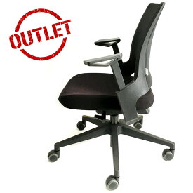 【アウトレット】 デスクチェア 疲れにくい オフィスチェア リクライニング メッシュ 椅子 パソコンチェア 回転椅子腰痛対策 肘付き おしゃれ 実用的 ブラック 《処分価格》《保証なし》