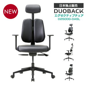 【新発売】【日本独占販売】デュオバック D2500G-DASL(合皮)エグゼクティブチェア 人間工学椅子 社長椅子 役員椅子 ゲーミングチェア 肘付き ヘッドレスト リクライニング DUOBACK 正規品 韓