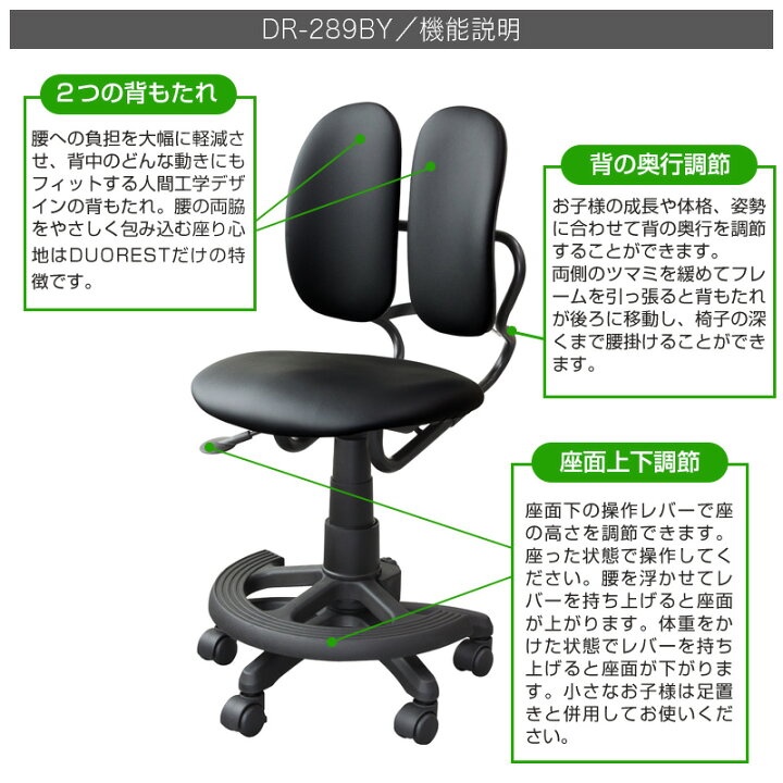 楽天市場】デュオレスト DR-289BY 足置きあり キャスター付き レザー 