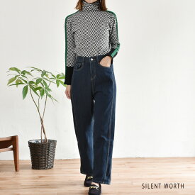 デニムパンツ レディース ボトムス パンツ デニム ジーンズ ジーパン ズボン 綿 コットン サイドステッチ SILENT WORTH メール便不可 あす楽対応 D-002 春 夏 秋 ギフト