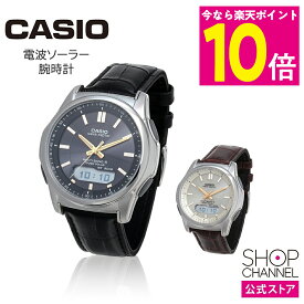 ＼お得なポイント10倍!!／ カシオ ウェーブセプター WVA-M630L ソーラー腕時計 【ショップチャンネル公式】 メンズ 電波ソーラー腕時計 レザーバンド ブラック ゴールド デジタル CASIO ギフト プレゼント 誕生日 太陽光充電 おしゃれ シンプル アナログ ビジネス