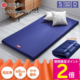 ＼マラソン中はお得なP2倍!!／ 西川 バイオウェーブマットレス 敷パッド ベッドマット 高反発ウレタンフォーム 特殊ウェーブ設計 シングル セミダブル ダブル マットレストッパー【ショップチャンネル公式】