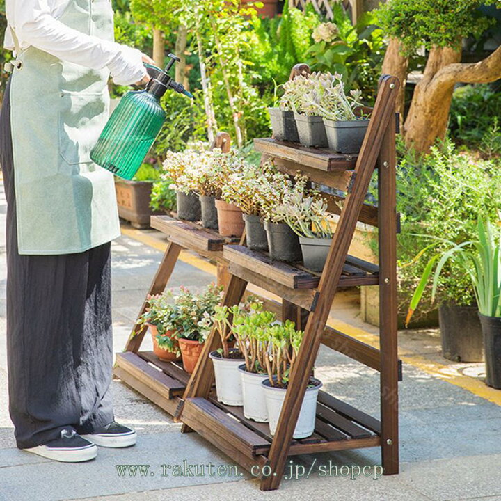 楽天市場】1000円OFFクーポン 木製 花棚 バルコニー 室内 リビング 棚 