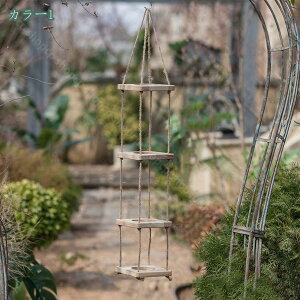 プランタースタンド フラワースタンド 幅16cm 4段 壁掛け 木製 スチール ハンギングプランター リビング インテリア家具 花 台 プラント 植物 植木鉢 置台 インテリア 家具 什器 備品 リビング