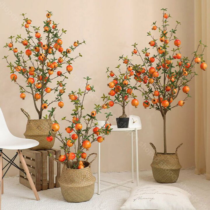 楽天市場】2000円OFFクーポン 赤果実 観葉植物 インテリア 造花 ザクロ 