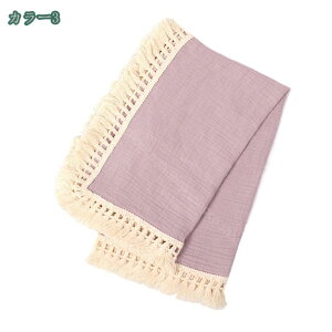 ブランケット ひざ掛け ガーゼブランケット フリンジ付 北欧 おしゃれ かわいい 綿100% コットン ガーゼケット 軽い おくるみ ベビー タオルケット 新生児 赤ちゃん お昼寝 出産祝い 保育園