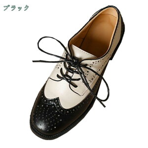 オックスフォード レディース クラシック レースアップ ウィングチップローファー スクエアトゥ ドレスシューズ おじ靴 マニッシュ クッション 疲れない 太ヒール ローヒール 紐靴 春夏秋