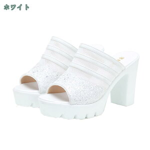 レディースミュール サンダル 10cm 太ヒール スリッパ 美脚 厚底 オープントゥ プラットフォーム 軽量 歩くやすい 疲れにくい 通勤 脱げない 美脚ミュール ウェディング プレゼント 女子会 お