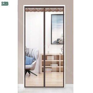 間仕切りカーテン 幅95*丈210cm 玄関カーテン マグネット式 防寒断熱 収納ホック付き 夏冬兼用 透光 省エネ のれん 静音 簡単取り付け リビング階段 廊下 ベランダの断熱に グレー マグネット