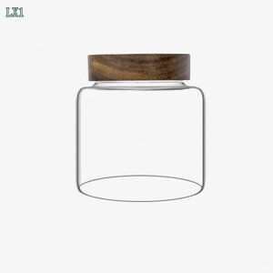 ガラス製保存容器 密閉フードジャー 木製蓋付キッチンキャニスター 広口 パントリーの整理整頓 小麦粉 砂糖 クッキー スパゲッティ ナッツ キャンディー用ガラスジャー 木の蓋 ガラスの保
