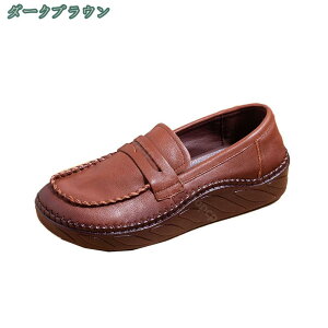 1000円OFFクーポン シンプル ローファー 学生 通学 スムース レディース靴 カジュアル 厚底 クッション マニッシュ イギリス風 ドライブ ワイズ 3e フラットシューズ 歩きやすい 無地 ウォーキ