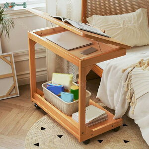 サイドテーブル キャスター付き 木目調 スリム 雑貨収納 ミニテーブル ティーテーブル コーヒーテーブル 小物置き ベッド横 ソファ横 おしゃれ キッチンワゴン テーブルワゴン 天然木 家具