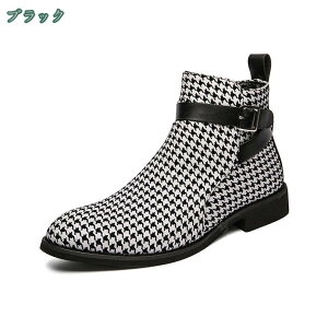 ブーツ メンズ サイドジッパー 紐なし 黒 走れる 3E レザー ブラック 黒 カジュアル 秋 冬 ショートブーツ 大きいサイズ 敬老の日 父の日 快適 コンフォート メンズシューズ ビジネス カジュ