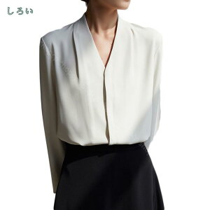 シフォン シャツ 通勤 長袖 春夏 レディース OL オフィス フォーマル ブラウス セクシー Vネック 無地 スリム Tシャツ 薄手 シースルー カジュアル 通勤 スポーツ スリーブ トップス レディー