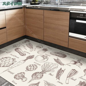 キッチンラグ&マット 台所マット 玄関マット コンフォート 滑り止め キッチンカーペット 抗菌 防ダニ 撥水 防音 掃除機対応 拭ける 洗濯不要 ペットマット 床保護マット 油水対策 食器保護