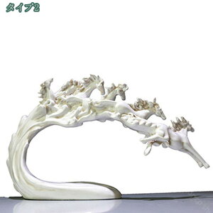 モダンな馬の像 ホームデコレーション 動物の飾り 彫刻 馬のアート 疾走する馬の置物 樹脂像 動物 卓上 玄関 装飾品 馬の置物 北欧風 ギフト プレゼント エレガント 棚、テレビ台、キャビネ