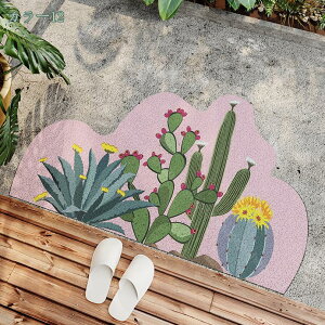 北欧風 屋外 ドアマット 半円 泥落とし マット 玄関マット 屋内 洗える ボタニカル 可愛い インテリアマット おしゃれ 花柄 フロアマット PVC ビニール エントランスマット ウェルカム 店舗用