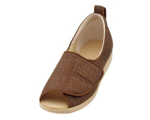 徳武産業 株式会社 オープン和(なごみ) 1026 右足 茶 LL 介護シューズ/リハビリシューズ