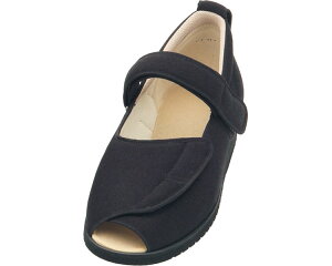 徳武産業 株式会社 オープンマジック 7018 9E 右足 ブラック LL 介護シューズ/リハビリシューズ