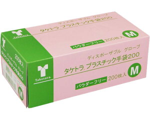 株式会社 竹虎 ヒューマンケア事業部 タケトラプラスチック手袋200パウダーフリ- 075883 M 200枚