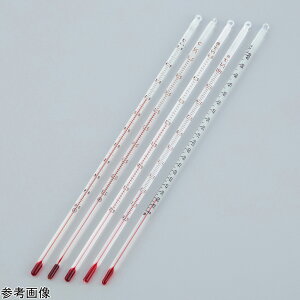 赤液棒状温度計 -30〜105℃ 成績書付き