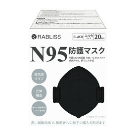 【ケース販売】NIOSH　N95マスク　　　　　　 K0312(20マイ)ブラック 36コ