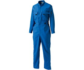日の丸繊維 続服　（ポリエステル75％・綿25％）　ブルー　5L 1着